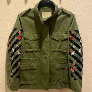 En Creme Military army green jacket size small